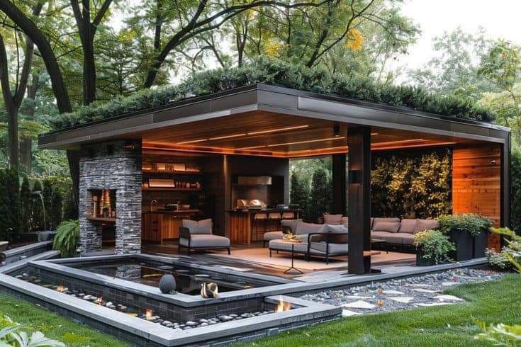 Навес терраса зона отдыха