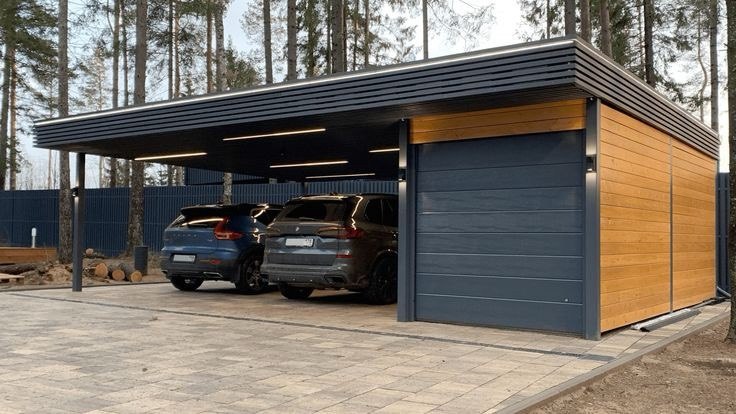 Навес на два автомобиля